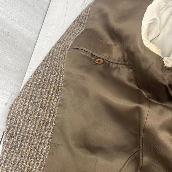 Vintage Woolmark Pura Lana Vergine Brown Tweed 2 Button Pockets Blazer - Picture 5 of 11